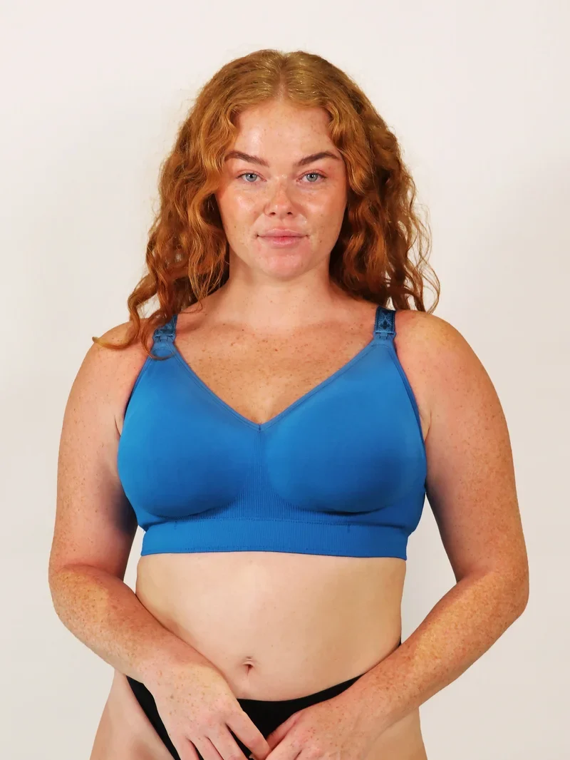 Cake Maternity – Popping Candy Nahtloser, bügelloser Umstands- und Still-BH in Kobaltblau