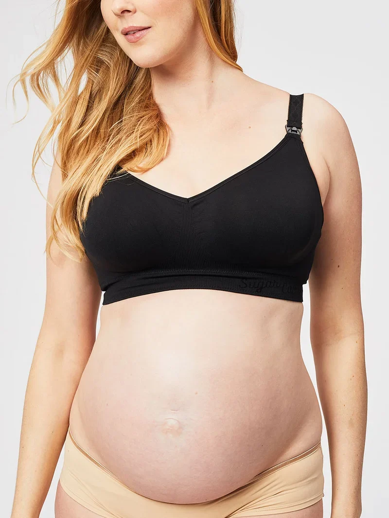 Cake Maternity – Popping Candy Nahtloser, bügelloser Umstands- und Still-BH, Schwarz