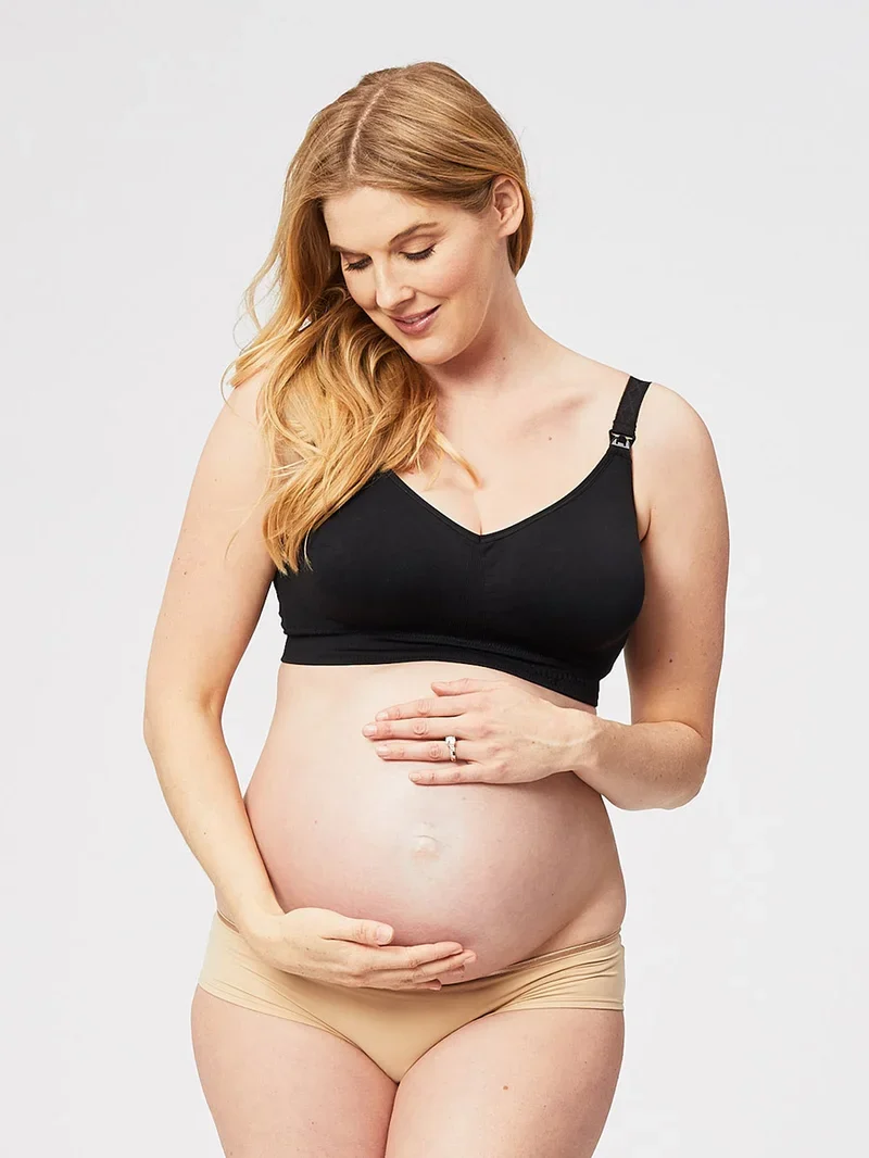 Cake Maternity – Popping Candy Nahtloser, bügelloser Umstands- und Still-BH, Schwarz