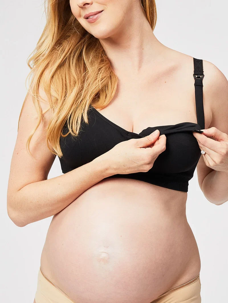 Cake Maternity – Popping Candy Nahtloser, bügelloser Umstands- und Still-BH, Schwarz