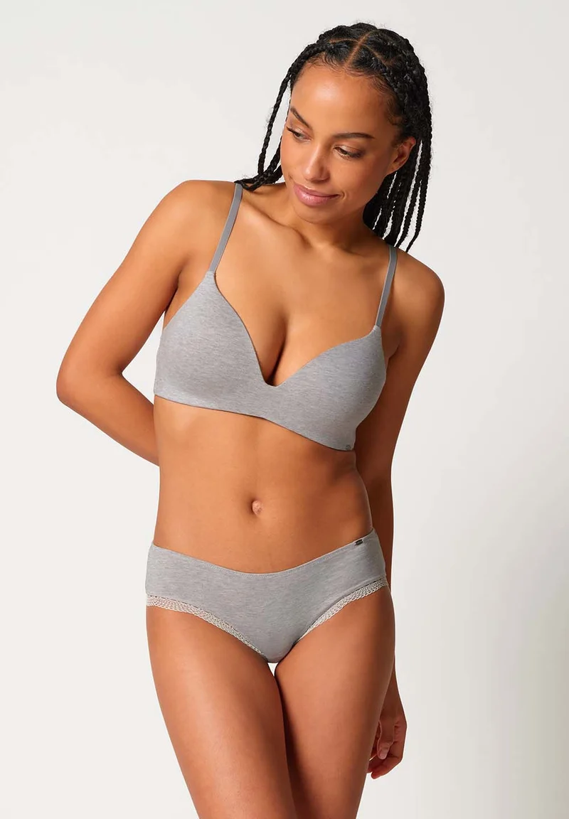 Classicotton Padded triangle bra | grey melange 081992-08S950