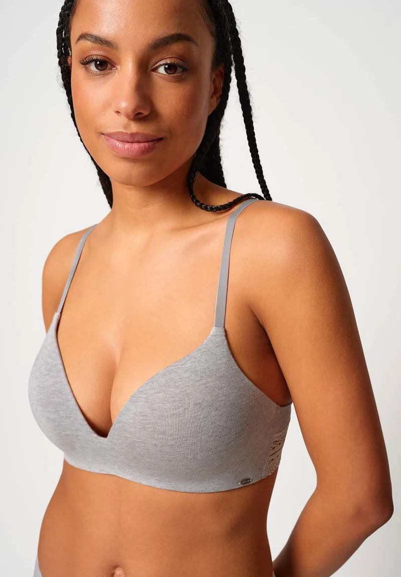 Classicotton Padded triangle bra | grey melange 081992-08S950