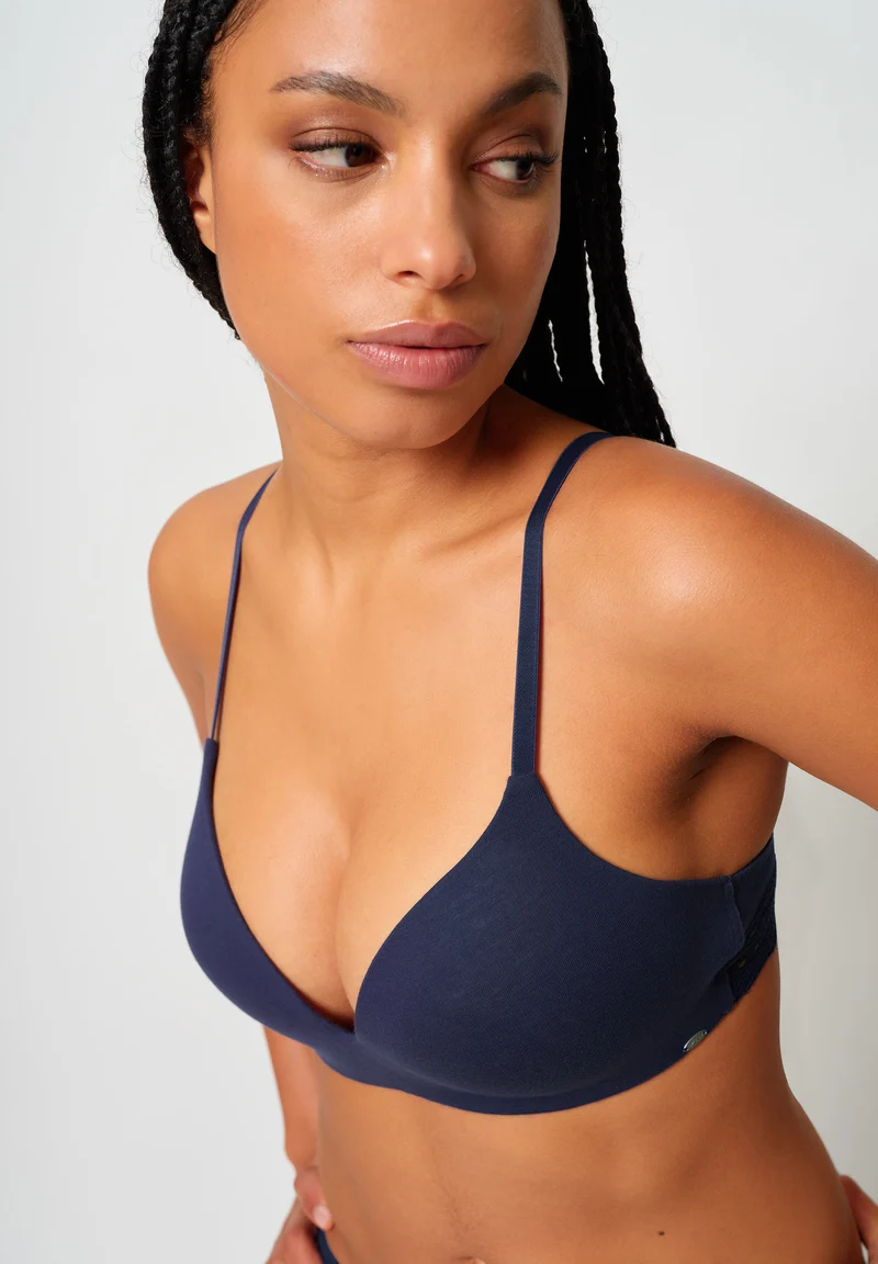 Classicotton Padded triangle bra | naval academy 081992-08S976