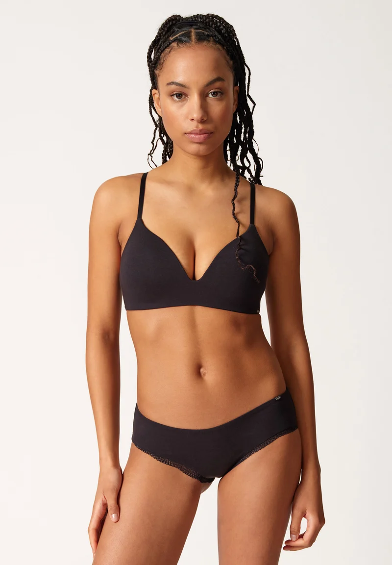 Classicotton Padded triangle bra | black 081992-087665
