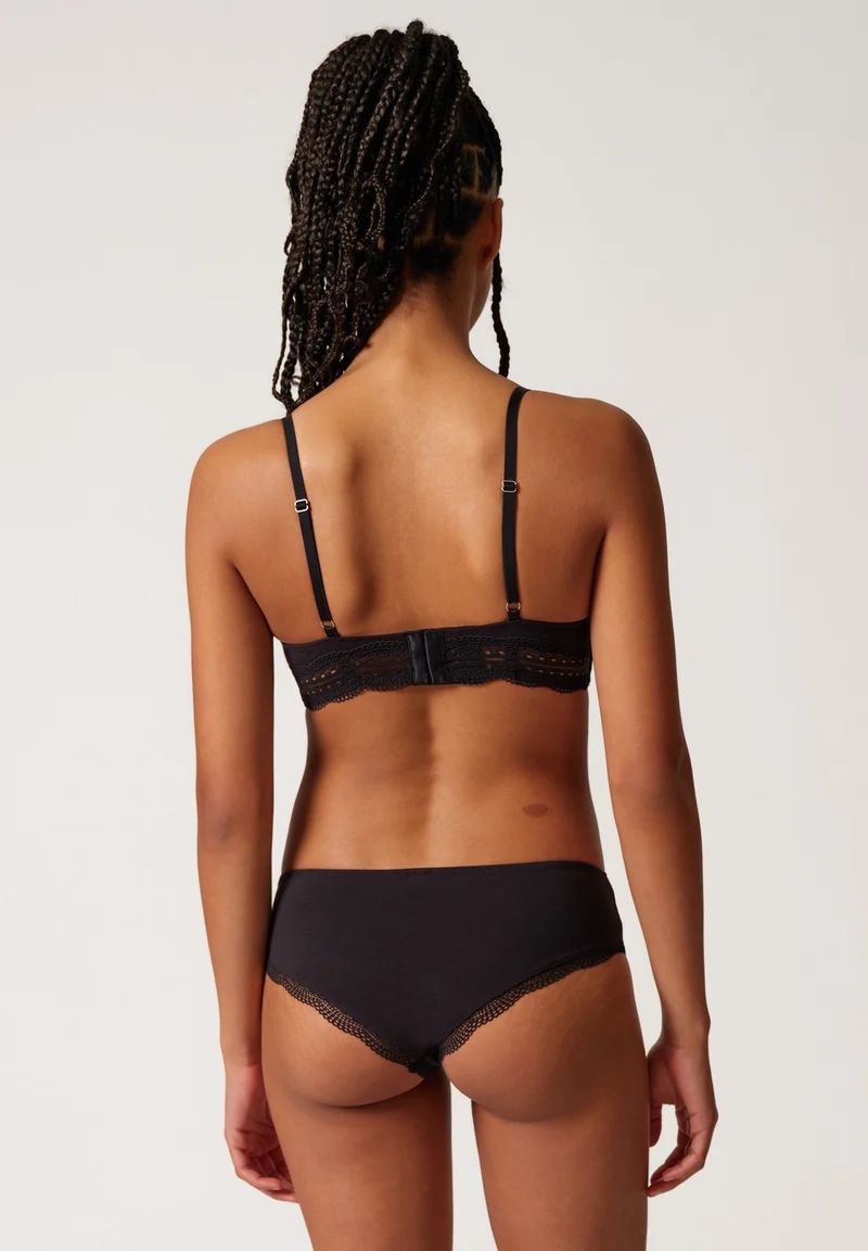 Classicotton Padded triangle bra | black 081992-087665
