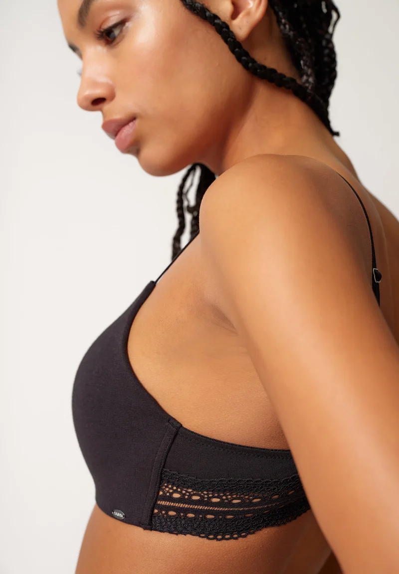 Classicotton Padded triangle bra | black 081992-087665