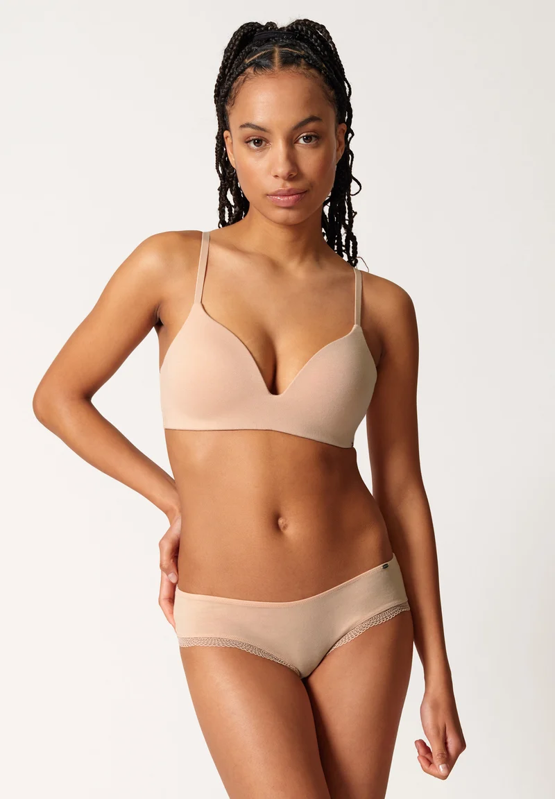 Classicotton Padded triangle bra | beige 081992-082409