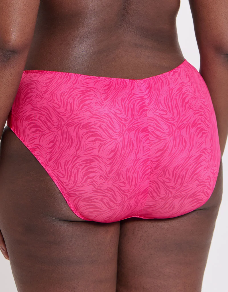 Flirtelle Swirl Brief Pink Zebra Print