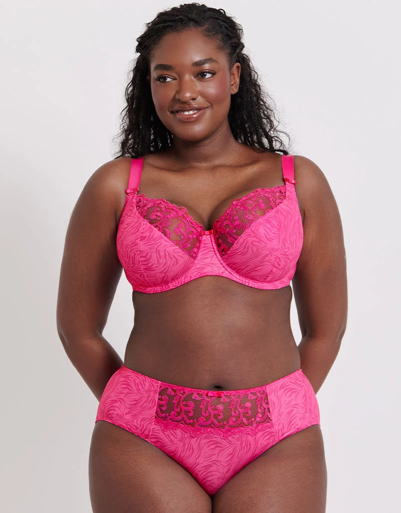 Flirtelle Swirl Brief Pink Zebra Print