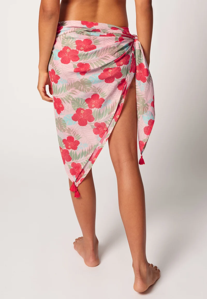 Seattraction Beach cover-up | tropical hibiscus 081974-08S755