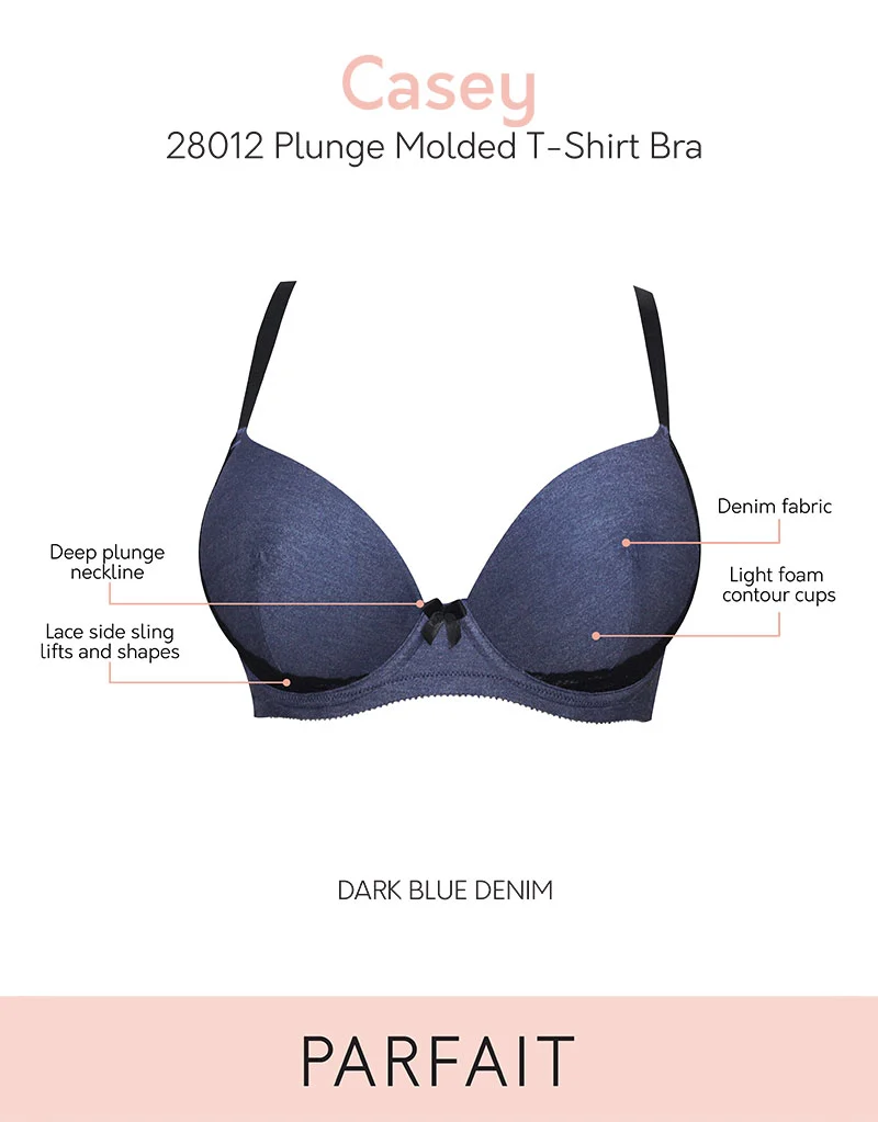 Parfait Casey Plunge T Shirt Bra Dark Denim Blue