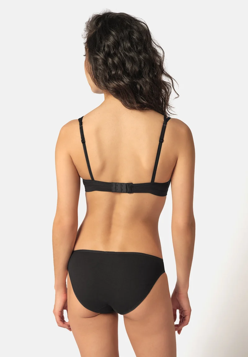 SKINY ADVANTAGE Cotton Stretch Padded triangle bra | black 082414-087662