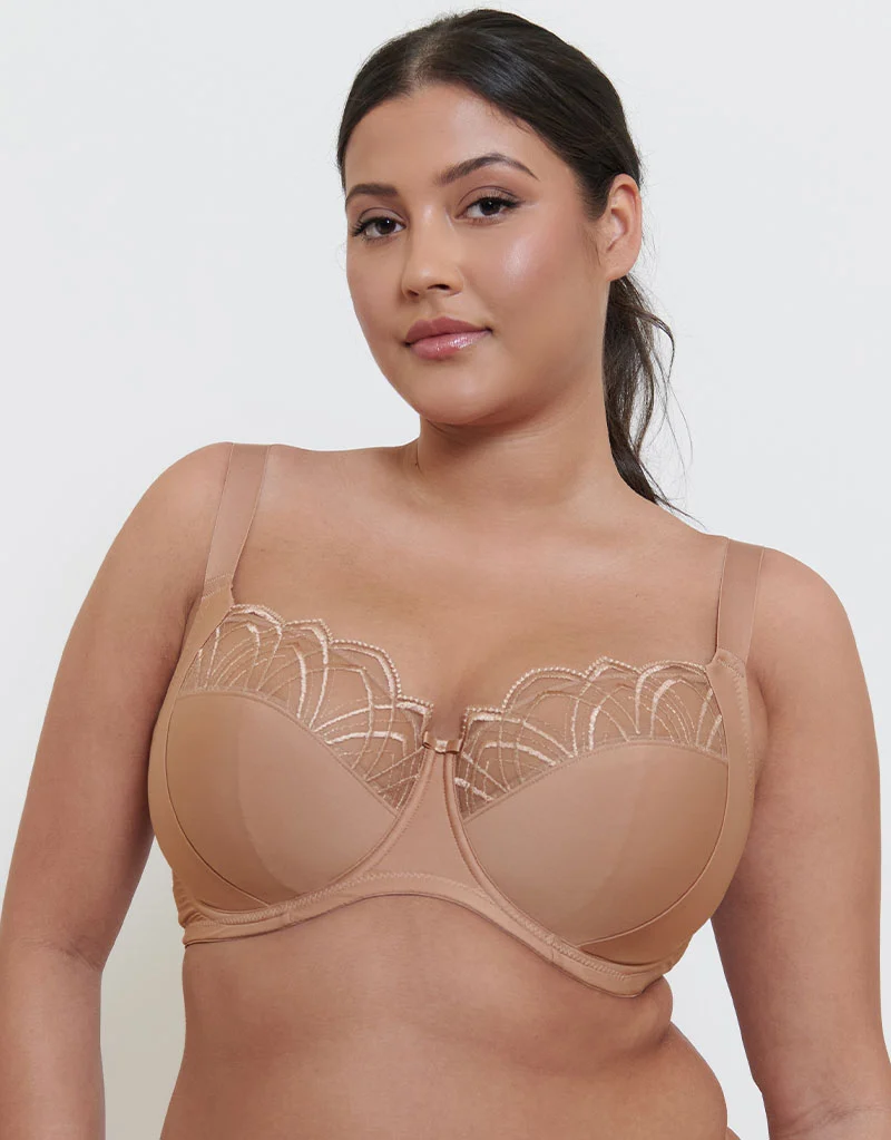 Flirtelle Emilie Deco Full Cup Side Support Bra Cafe Au Lait