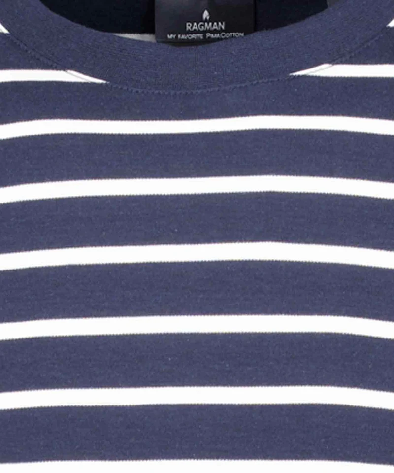 Pima T-Shirt gestreift mit Bund