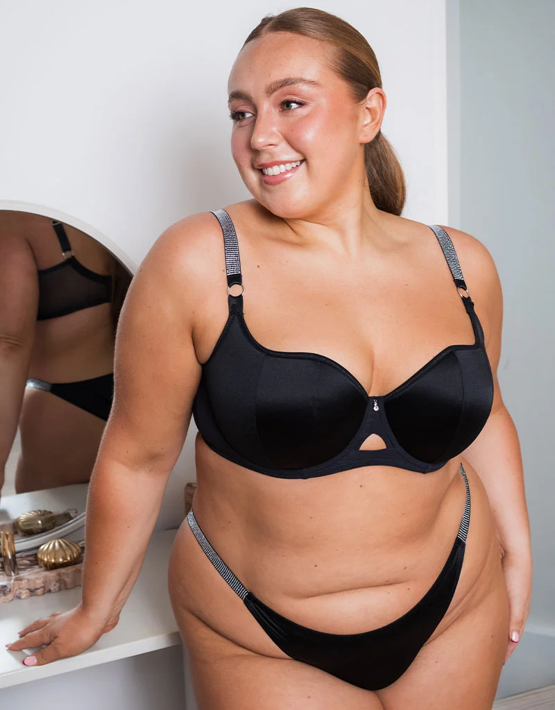 Curvy Kate Boost Diamante Tanga Black