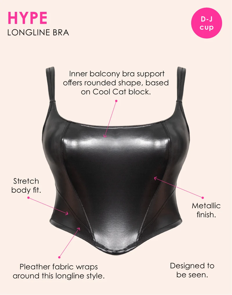 Curvy Kate Hype Longline Corset Bra GunMetal
