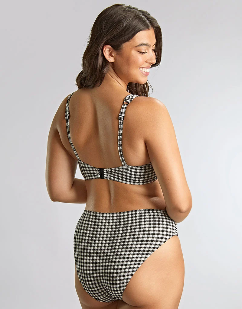 Panache Olivia Midi Bikini Brief Black Gingham