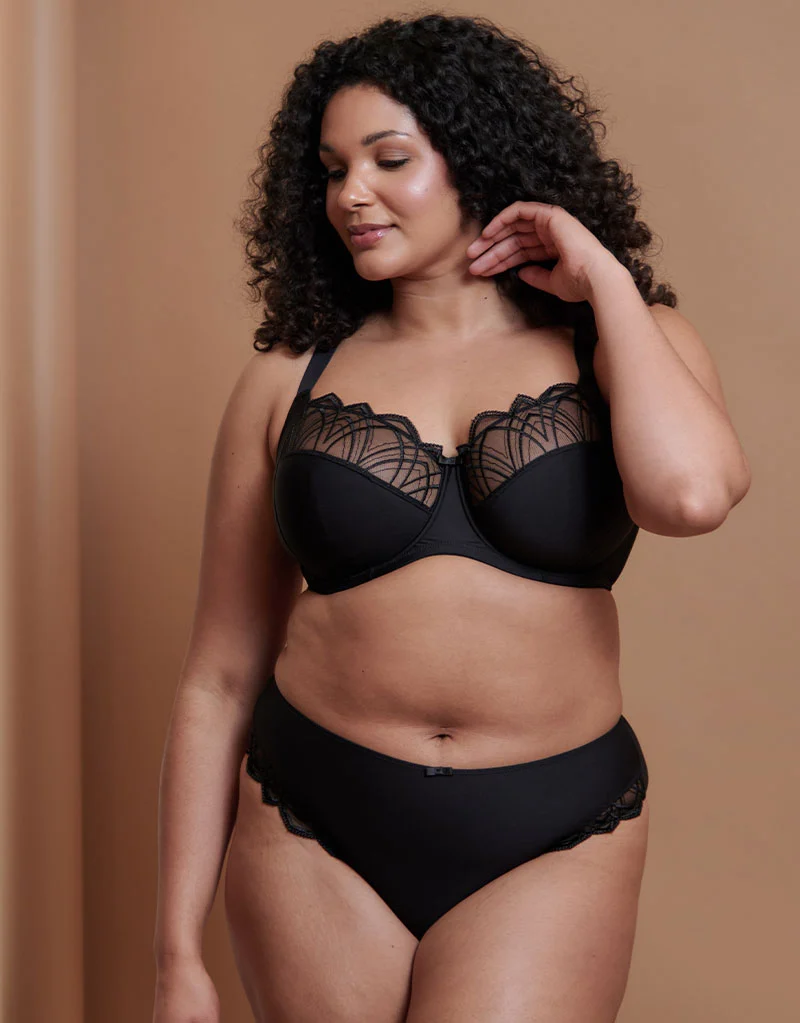 Flirtelle Emilie Deco Full Cup Side Support Bra Black