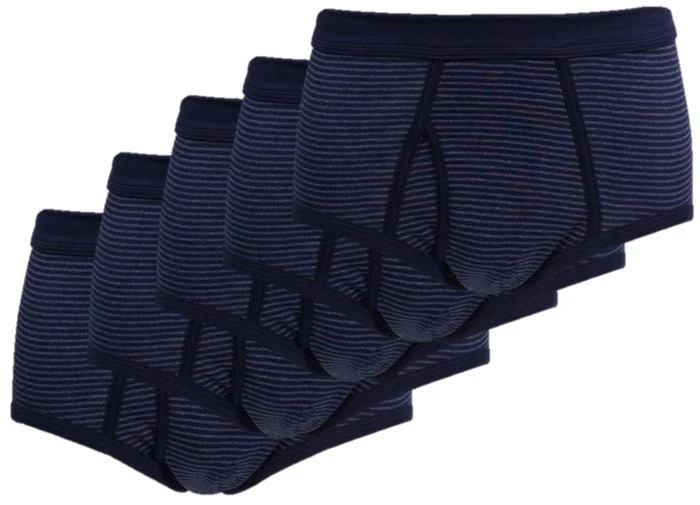 conta Herren Slip mit Eingriff marine geringelt 5-er Pack