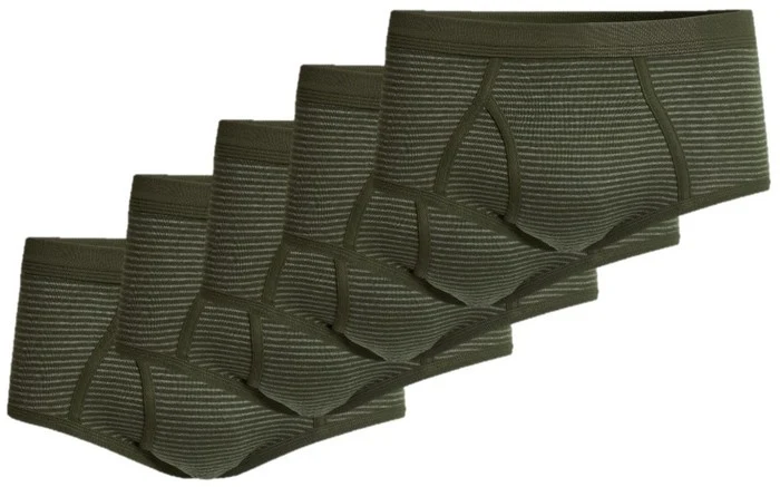 conta Herren Slip mit Eingriff oliv geringelt 5-er Pack