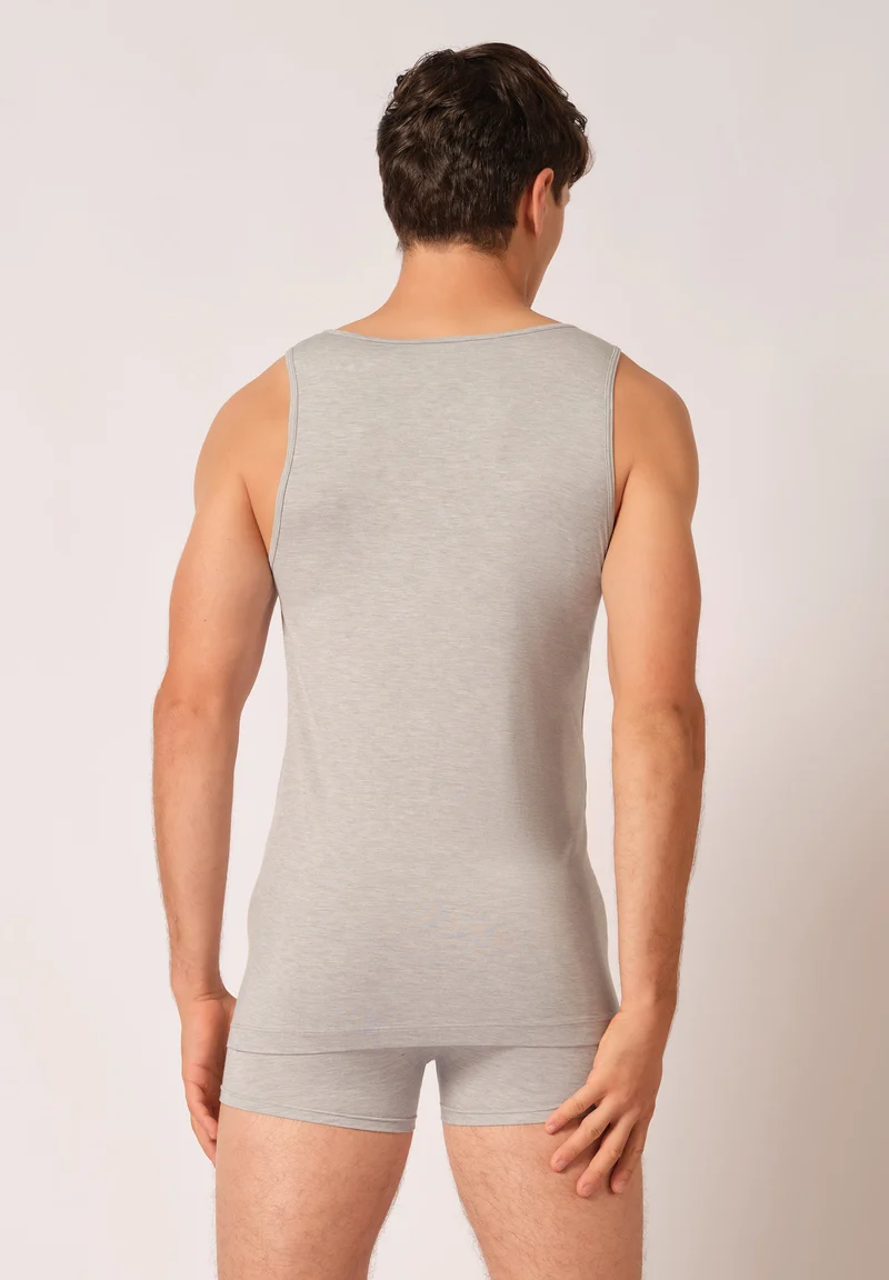 Bamboo Deluxe Tank Top | stone grey melange 080805-085593