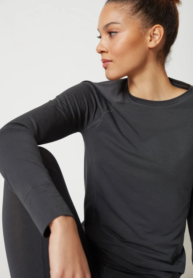 Ceravida Heat Shirt long sleeve | irongrey melange 080799-085031