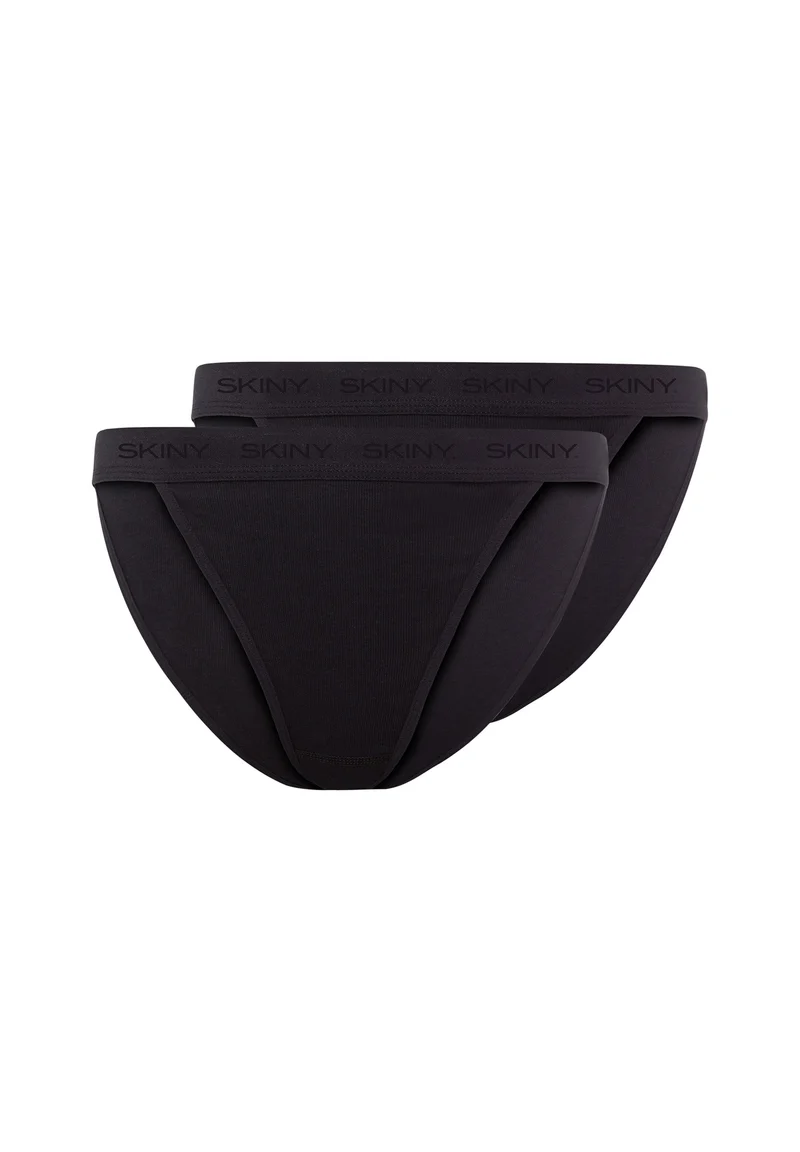 Cotton Rib Tanga briefs 2 pack | black 080787-087662