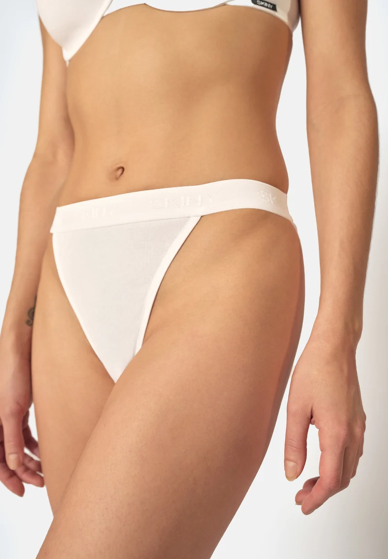 Cotton Rib Tanga briefs 2 pack | white 080787-080500