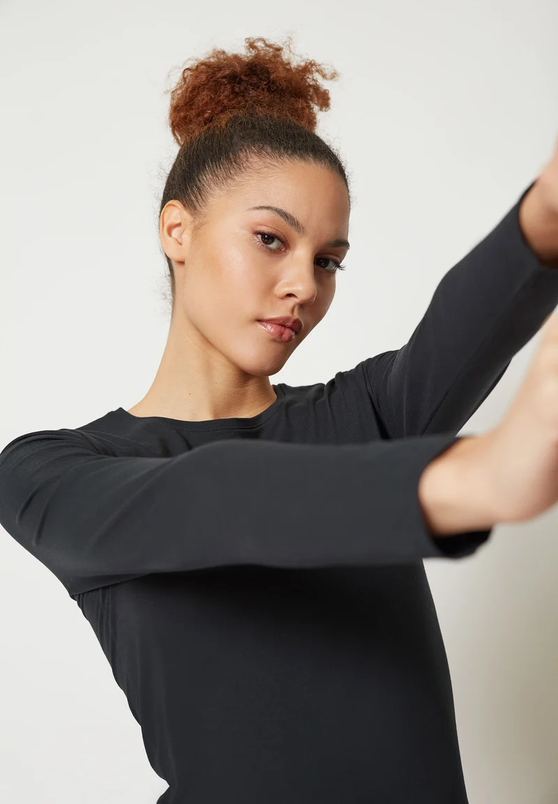 SKINY ADVANTAGE Cotton Stretch Shirt long sleeve | black 080786-087662