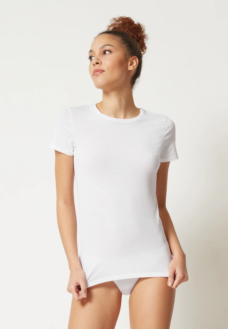 SKINY ADVANTAGE Cotton Stretch Shirt short sleeve | white 080785-080500