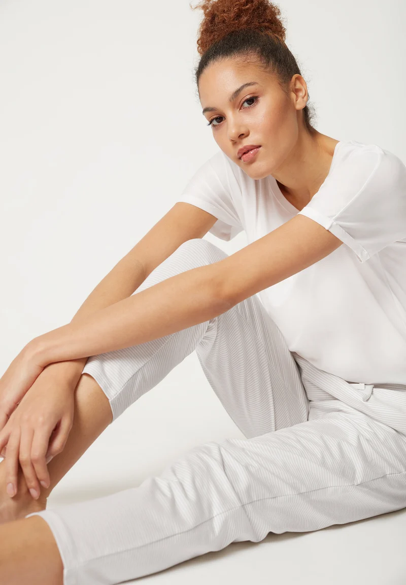 Night In Mix & Match Pants long | quietgrey stripes 080780-08S334