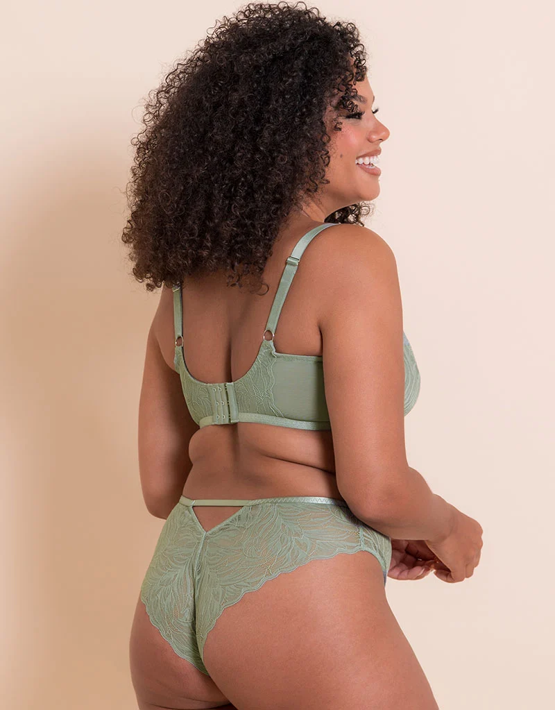 Curvy Kate Lace Daze Balcony Bra Sage Green