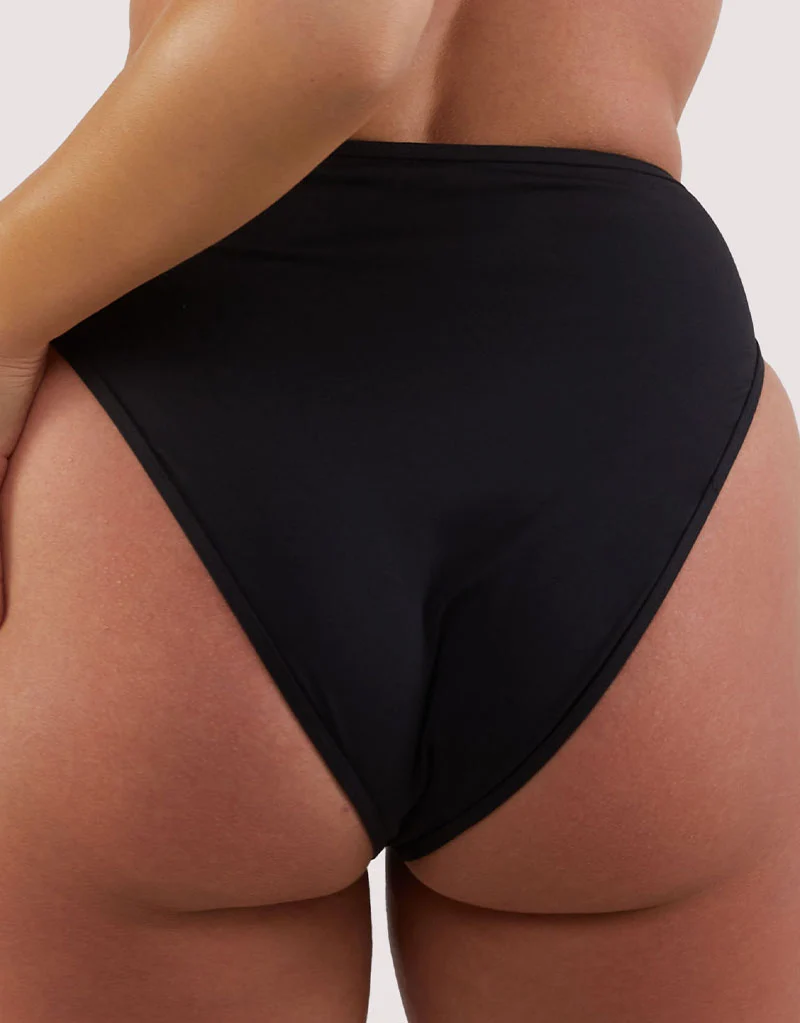 Wolf & Whistle Eloise Illusion Mesh High Waist Bikini Brief Black