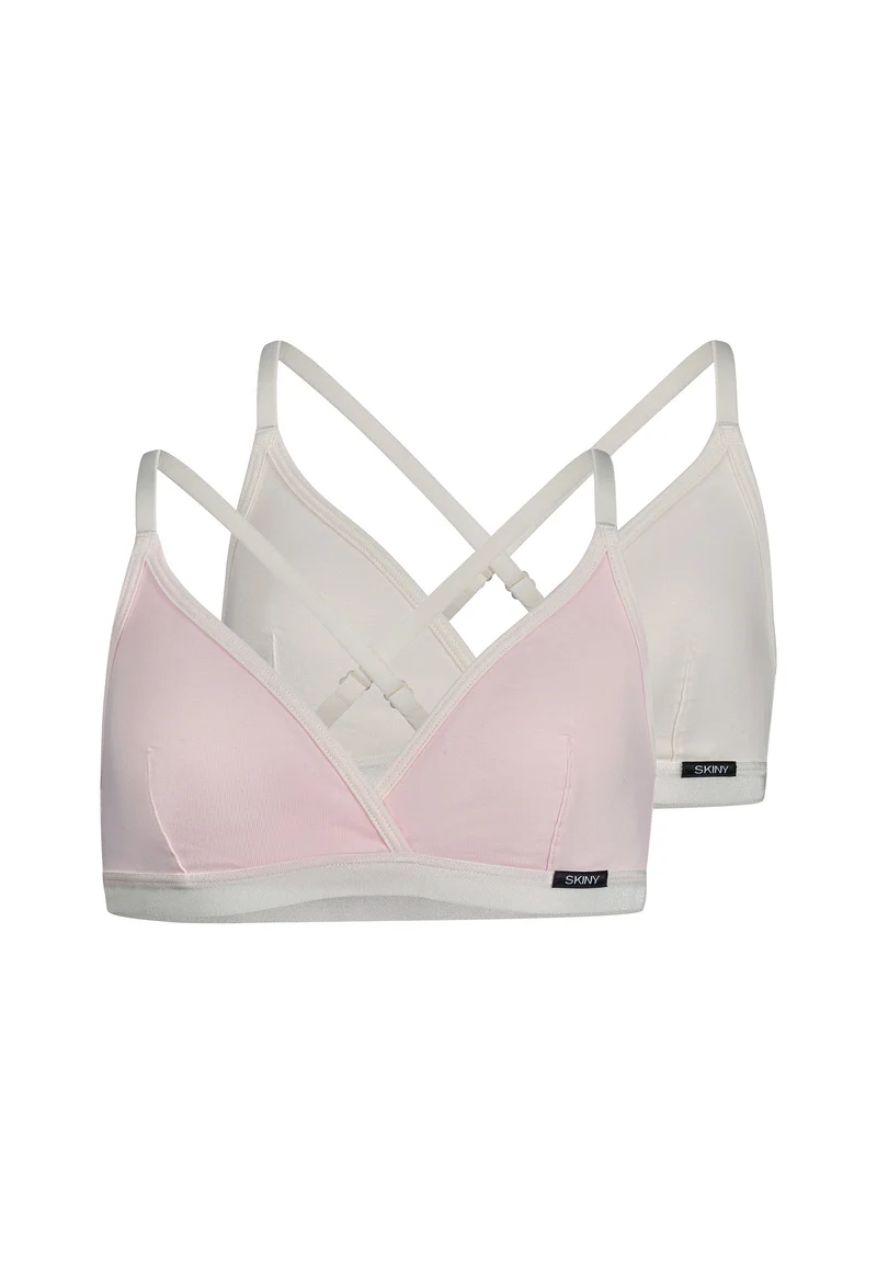 Cotton Elastic Girls crop top remov. pads 2 pack | pearl selection 030077-08S140