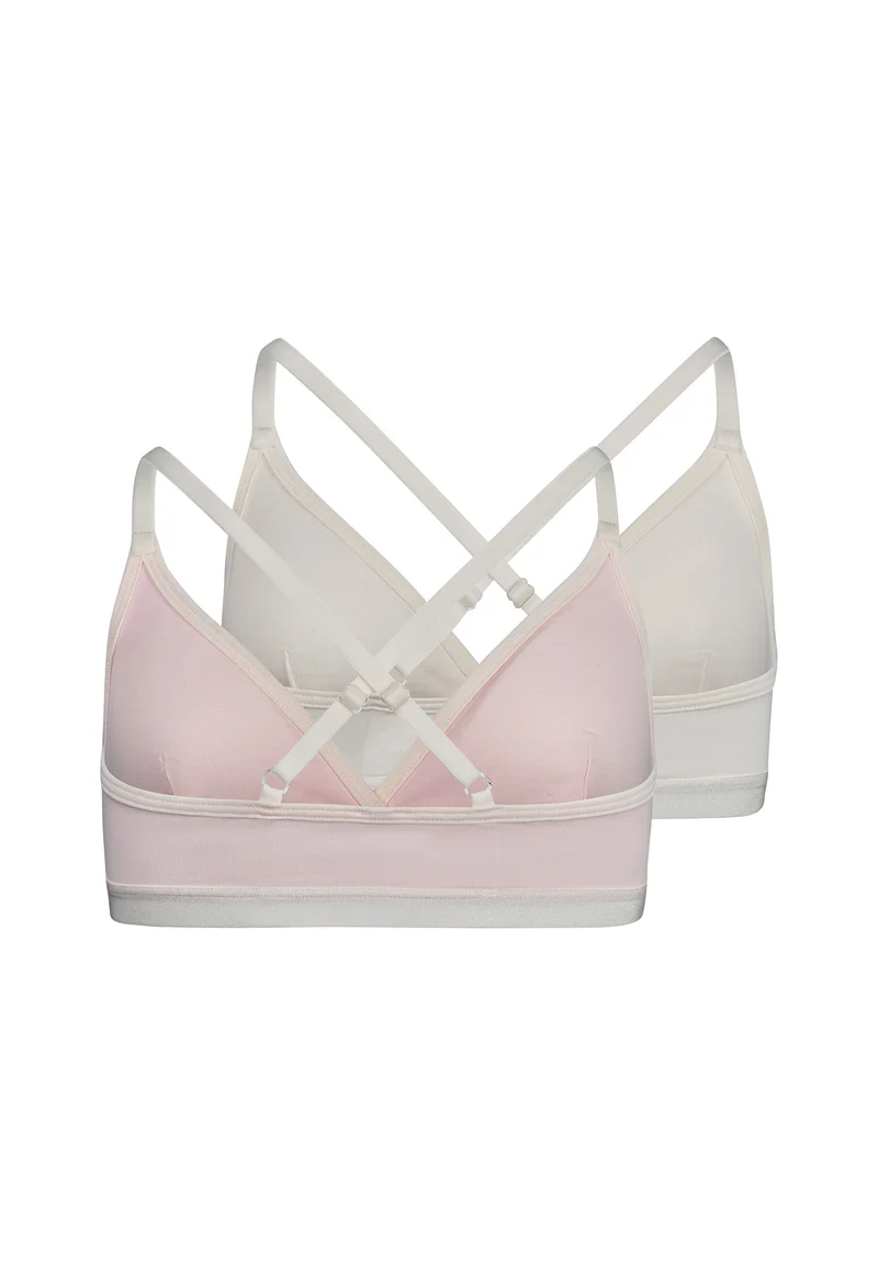 Cotton Elastic Girls crop top remov. pads 2 pack | pearl selection 030077-08S140