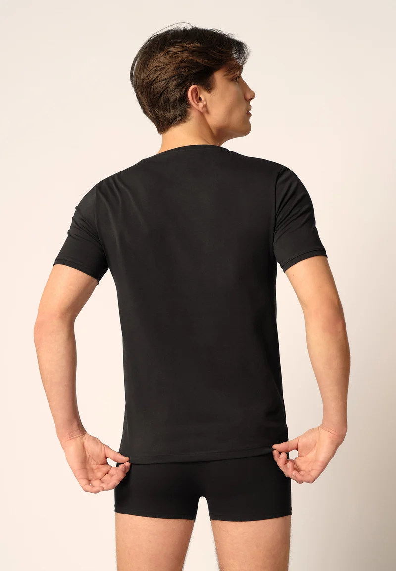 Cotton Fresh Shirt short sleeve | black 080983-087665