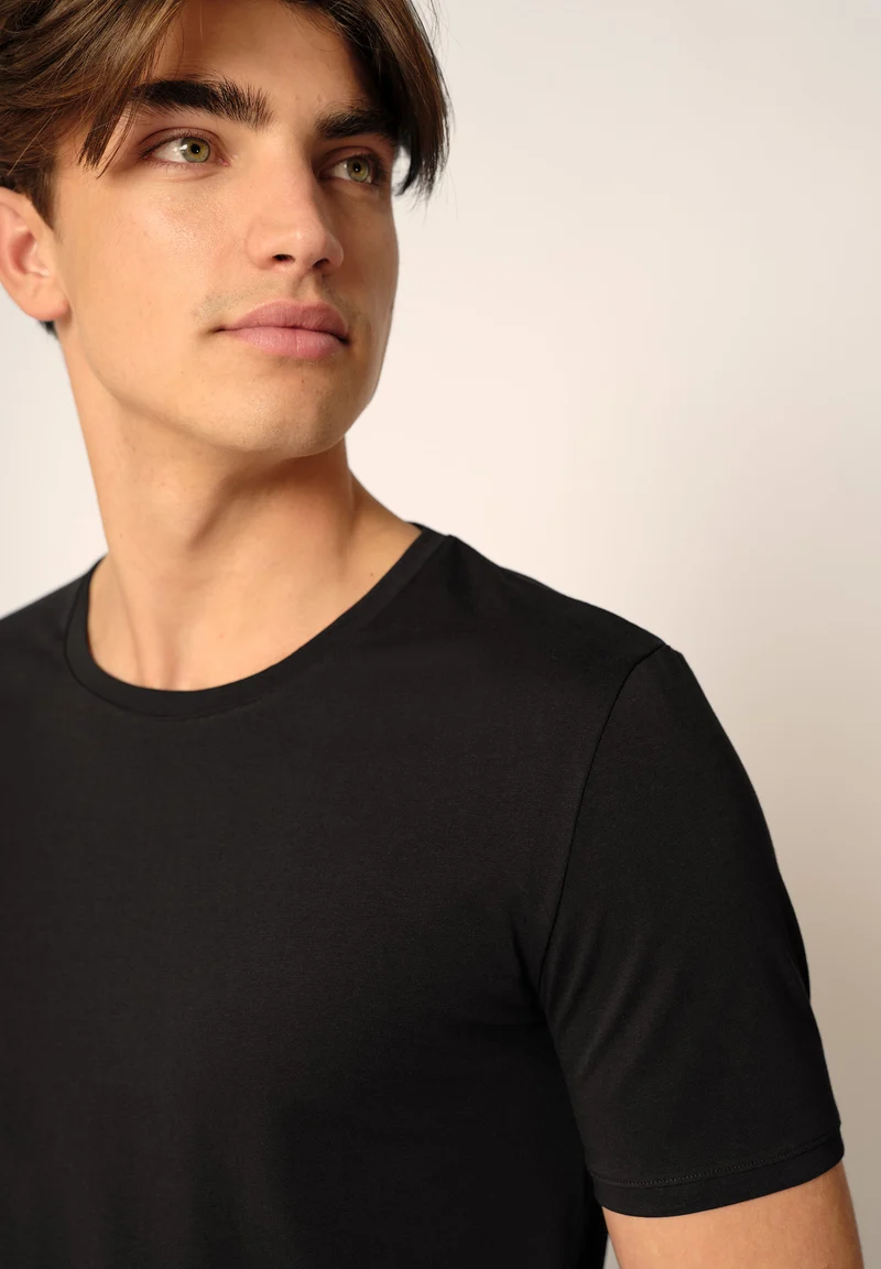 Cotton Fresh Shirt short sleeve | black 080983-087665