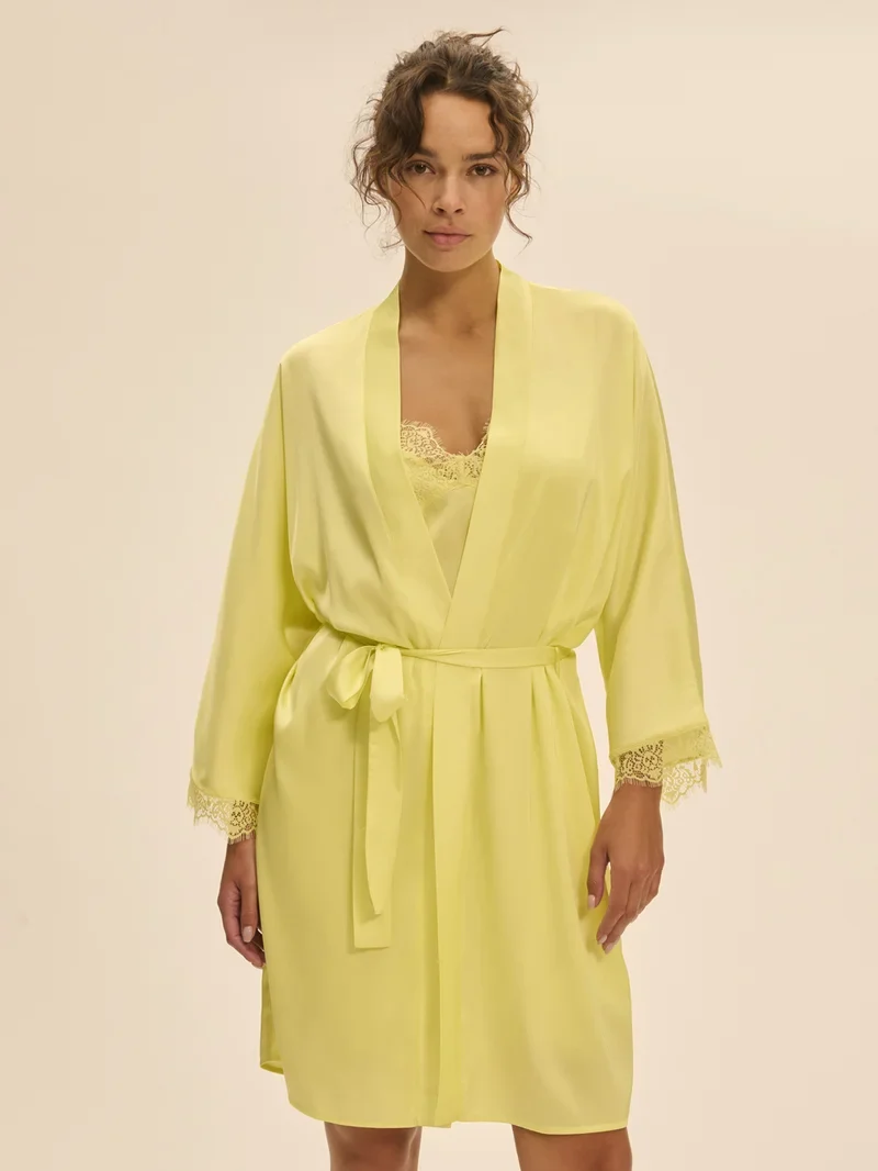 Simone Perele – Satin Secrets Kimono Sommergelb