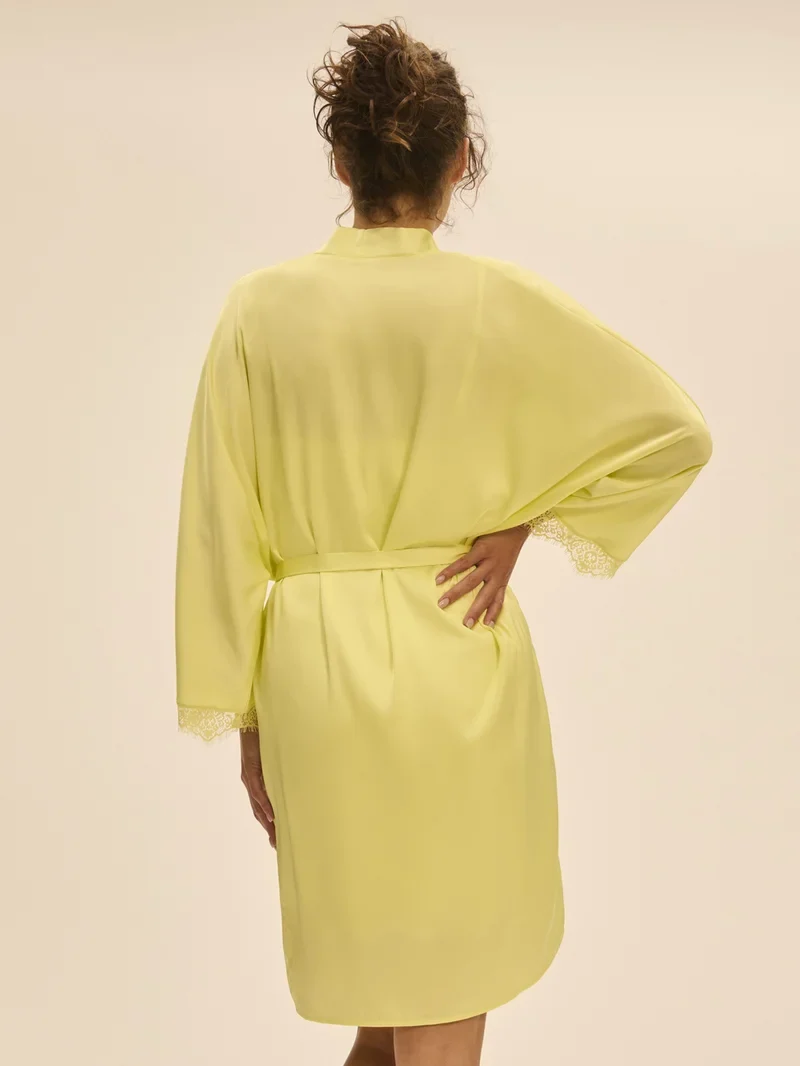 Simone Perele – Satin Secrets Kimono Sommergelb