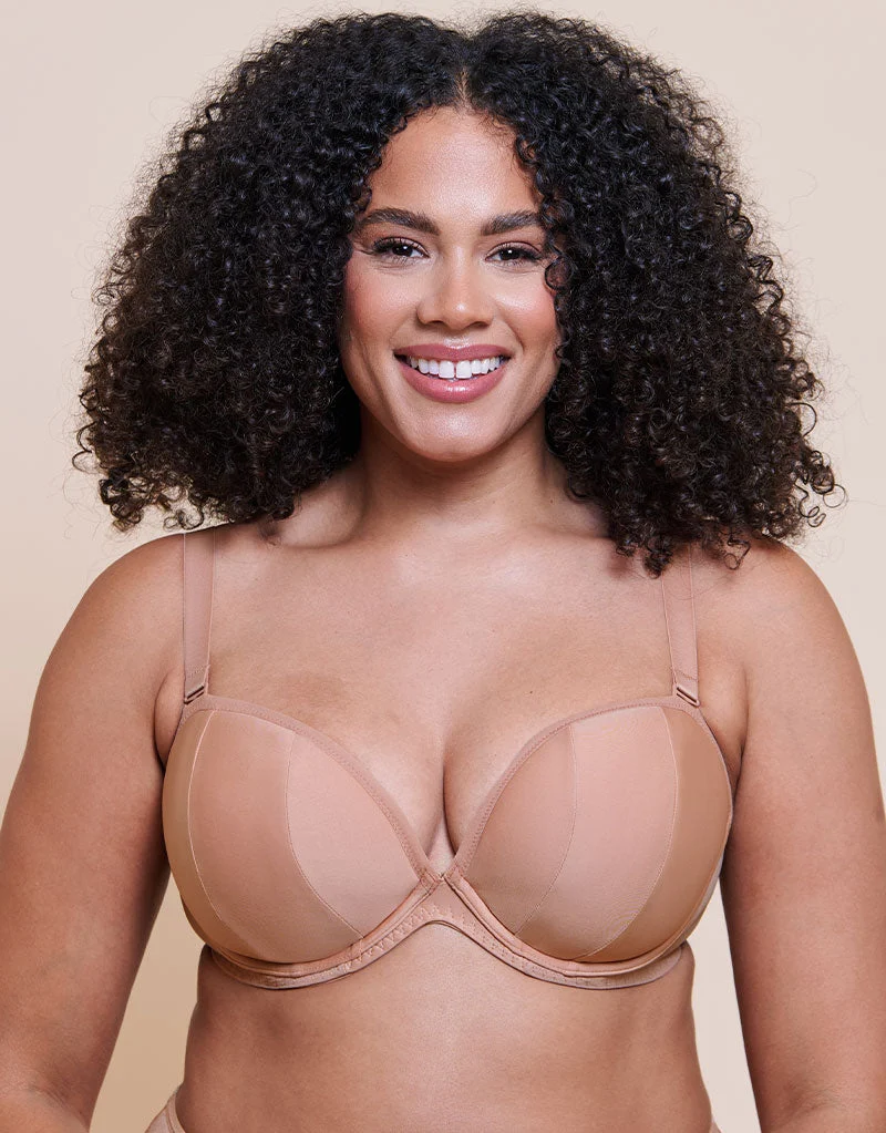 Curvy Kate Superhero Multiway Padded Plunge Bra Latte