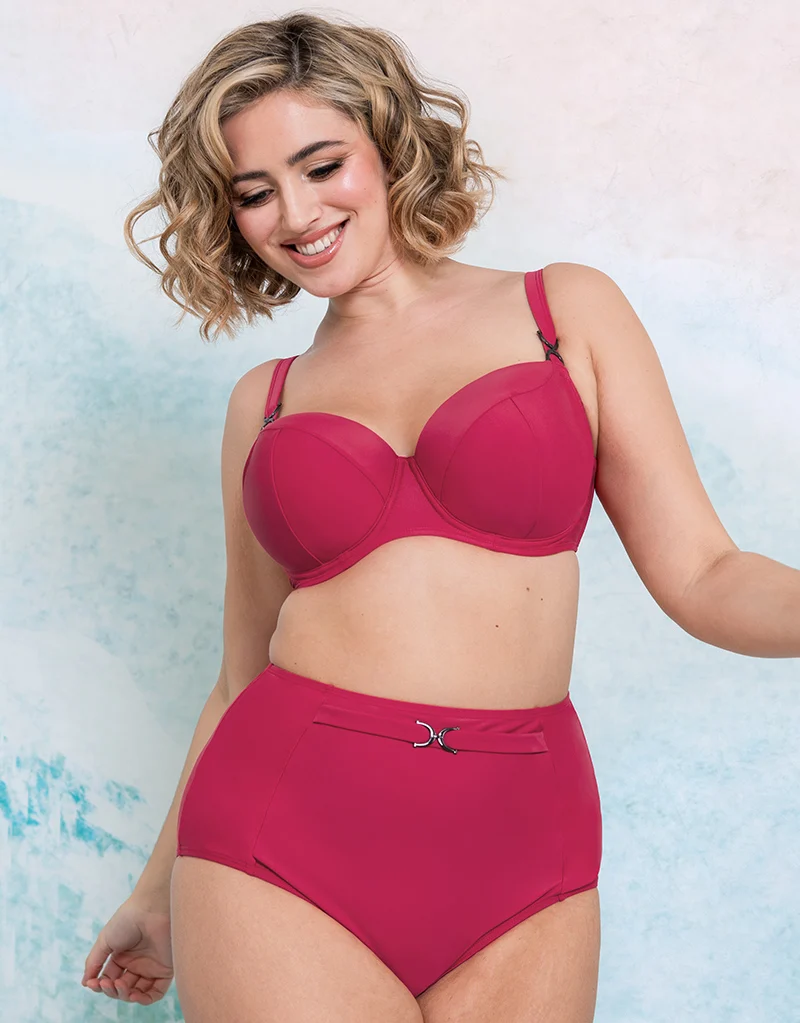 Flirtelle Verona Beach Padded Balcony Bikini Top Crimson