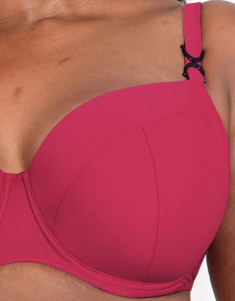 Flirtelle Verona Beach Padded Balcony Bikini Top Crimson