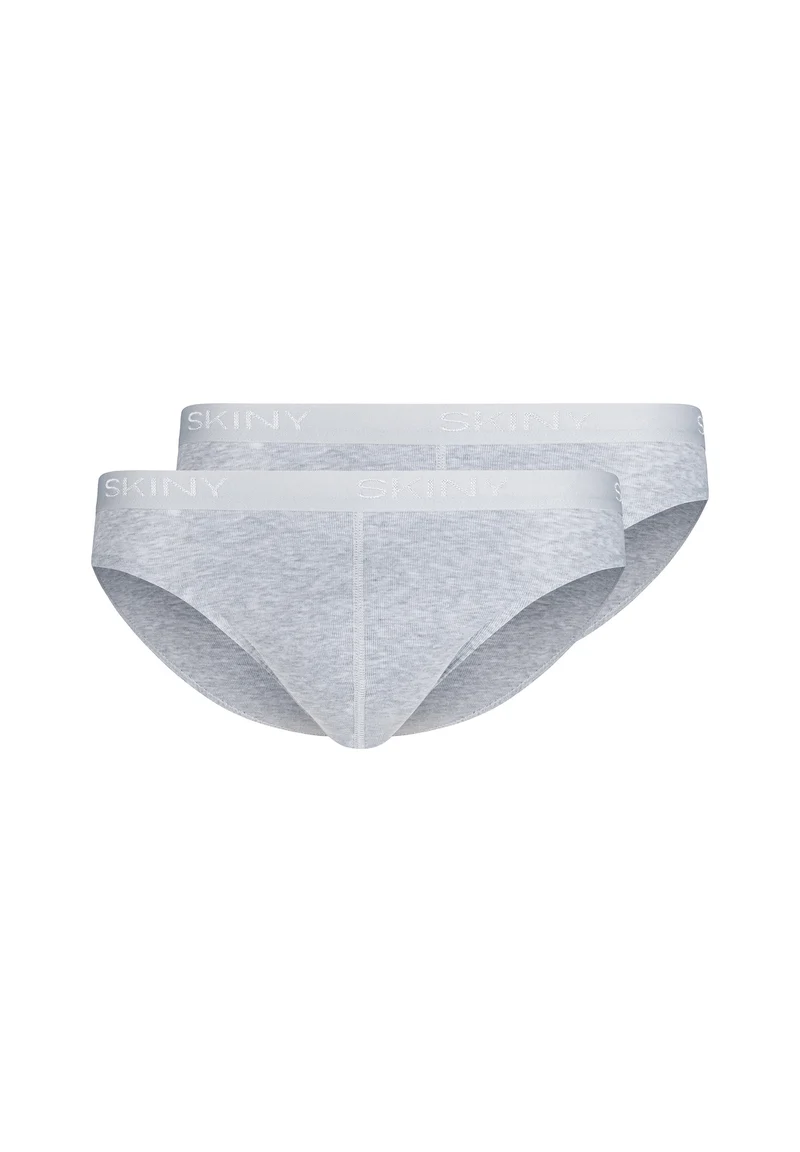 Cotton Rib Briefs 2 pack | silver melange 080694-089523