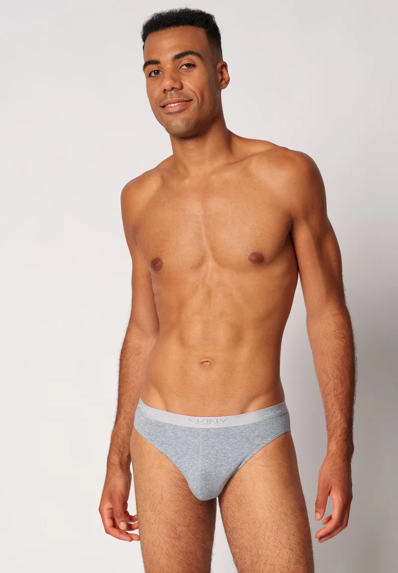 Cotton Rib Briefs 2 pack | silver melange 080694-089523