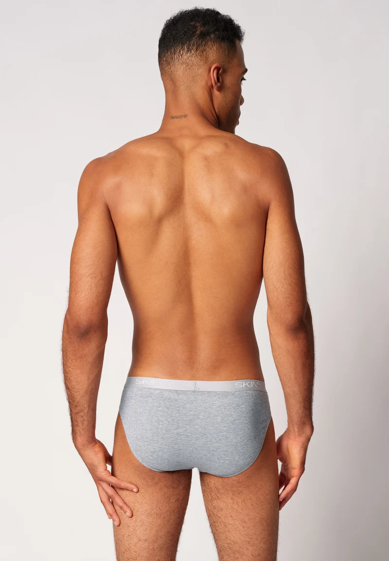 Cotton Rib Briefs 2 pack | silver melange 080694-089523