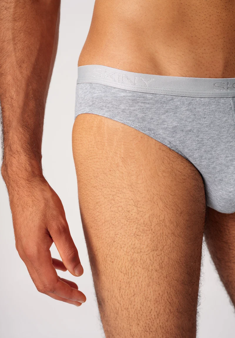 Cotton Rib Briefs 2 pack | silver melange 080694-089523