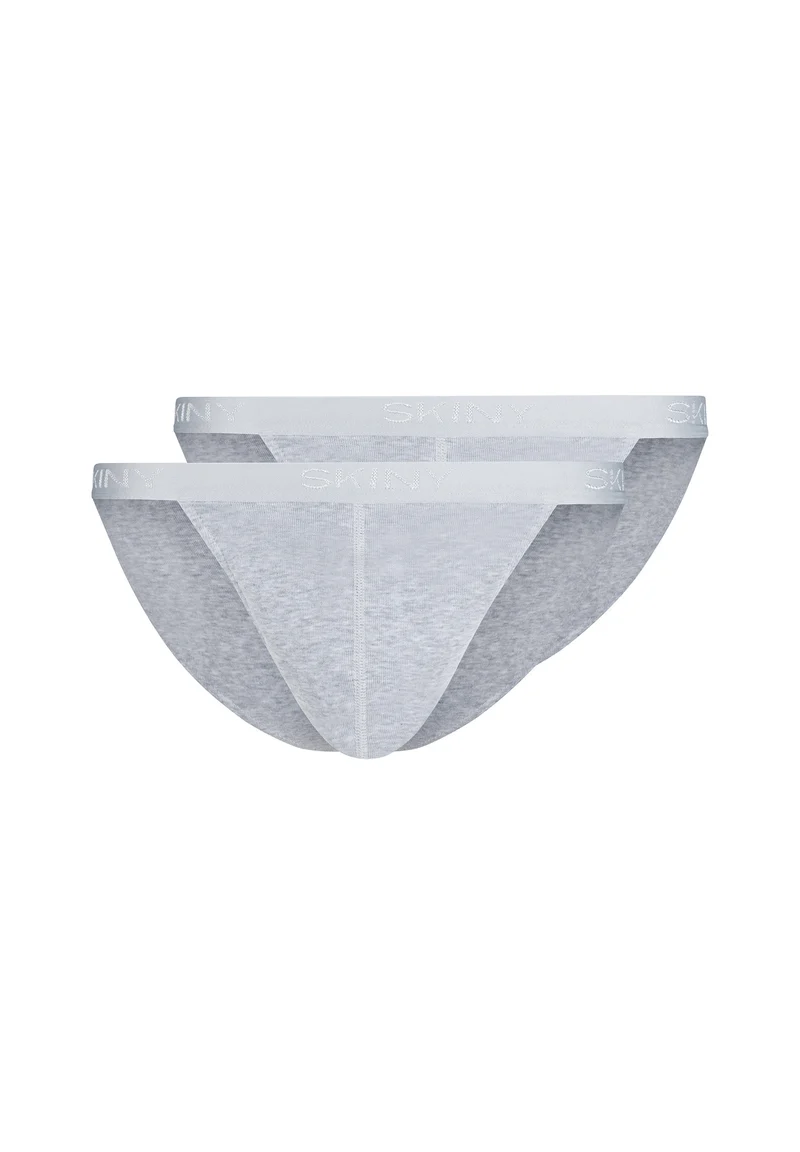 Cotton Rib Tanga briefs 2 pack | silver melange 080693-089523