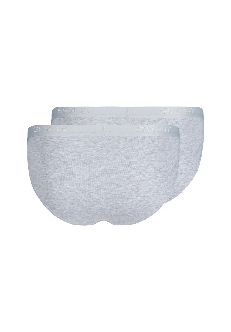Cotton Rib Tanga briefs 2 pack | silver melange 080693-089523