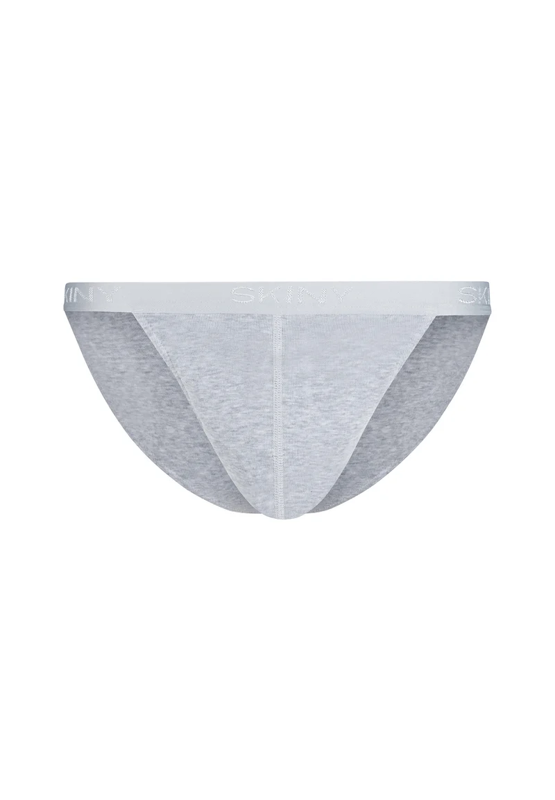 Cotton Rib Tanga briefs 2 pack | silver melange 080693-089523