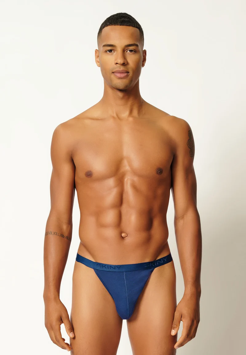 Cotton Rib Tanga briefs 2 pack | navy 080693-080369